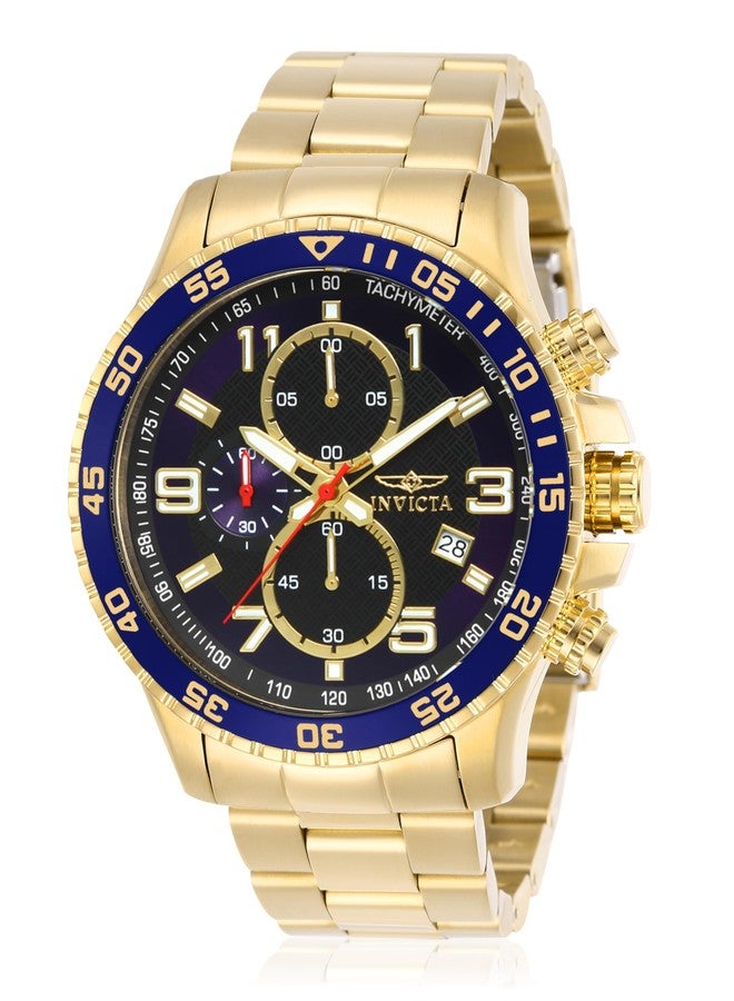 Invicta Men's 14878 Specialty Chronograph Dark Blue Textured Dial Gold Ion-Plated Stainless Steel Watch - Image 1